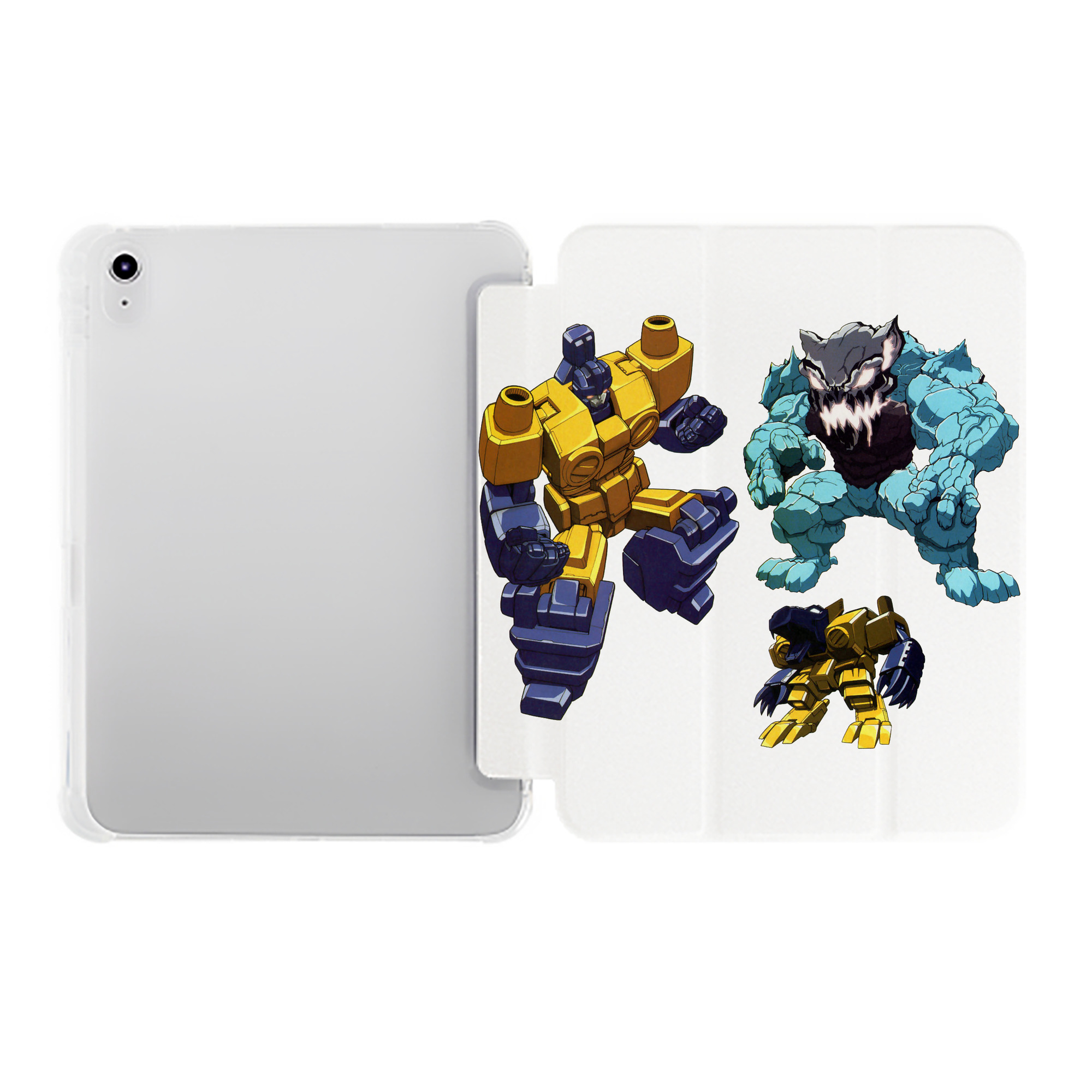（画像用）  IPad ケース ペン収納付き 三つ折りスタンド PUレザー×シリコン 対応機種9.5/10.5/10.9インチ